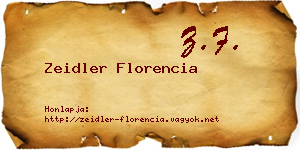 Zeidler Florencia névjegykártya